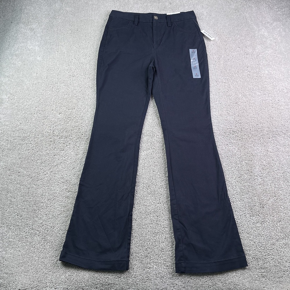 NEW Old Navy Pants Womens Size 2 Navy Blue High Rise Boot Cut Stretch Chino Work